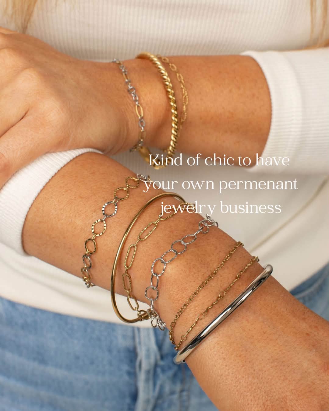 Kind of chic to have a mobile permanent jewelry business 🩵🔗