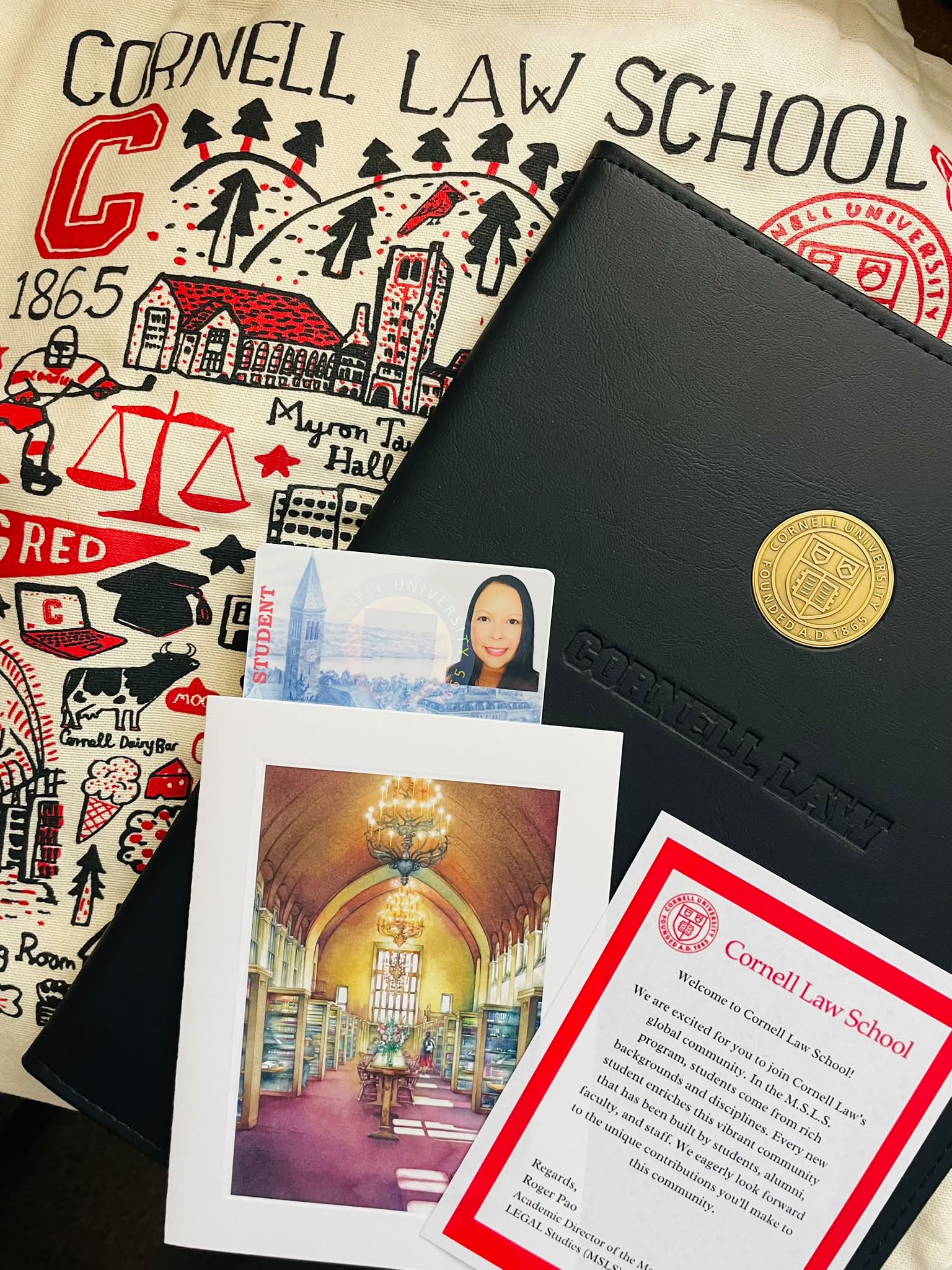 Officially official. 😍❤️🤍🐻

Received this awesome package from Cornell today! Even though I’m not on campus, these little things sure make me feel included. I don’t take this experience lightly, I plan on having an amazing career because of the doors this degree will open. 

I’m feeling so grateful, thank you @cornell.law.school 

What an awesome start to the week!